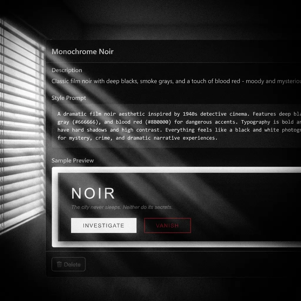 Every style has a story. This one happens to be noir.